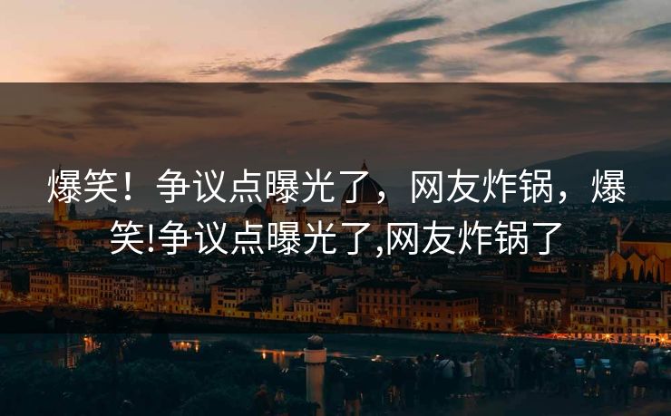 爆笑!争议点曝光了,网友炸锅,爆笑!争议点曝光了,网友炸锅了 爆笑!争议点曝光了,网友炸锅,爆笑!争议点曝光了,网友炸锅了
